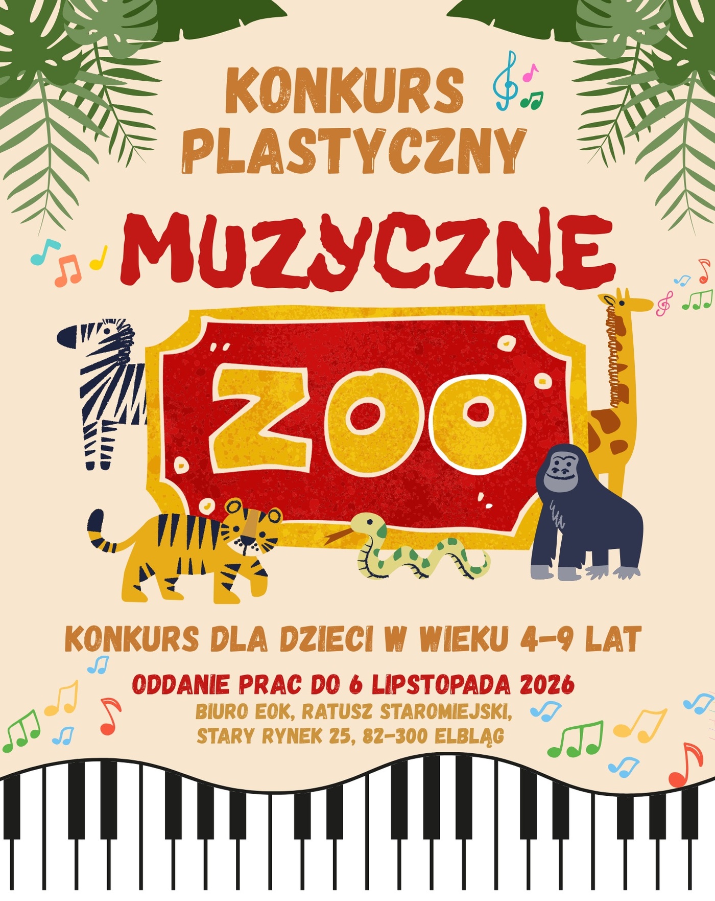 Elbląg, Konkurs plastyczny „Muzyczne zoo” - zapraszamy dzieci do udziału! Elbląg, Konkurs plastyczny „Muzyczne zoo” - zapraszamy dzieci do udziału!