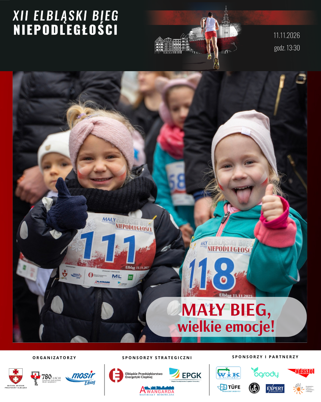 Elbląg, Mały Bieg Niepodległości - wielkie emocje na starcie Elbląg, Mały Bieg Niepodległości - wielkie emocje na starcie