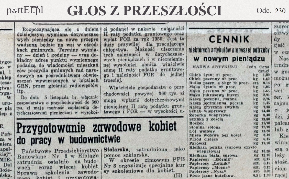 Elbląg, Głos Wybrzeża nr 299, 1950 r.