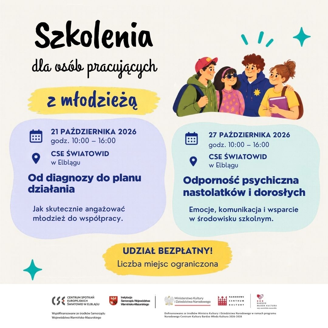 Jak skutecznie angażować młodzież i wspierać jej odporność psychiczną? Bezpłatne szkolenia w CSE „Światowid” Jak skutecznie angażować młodzież i wspierać jej odporność psychiczną? Bezpłatne szkolenia w CSE „Światowid”