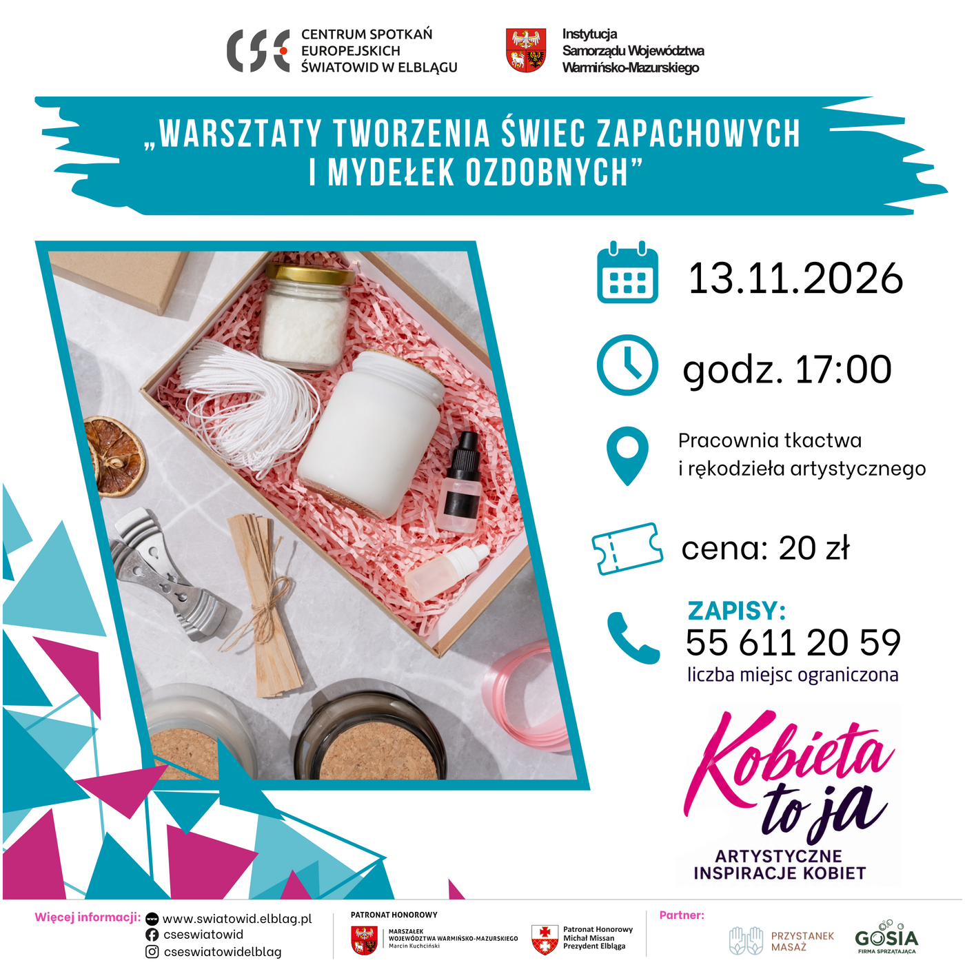 Elbląg, Zapach i kreatywność - warsztaty tworzenia świec i mydełek w CSE Światowid Elbląg, Zapach i kreatywność - warsztaty tworzenia świec i mydełek w CSE Światowid
