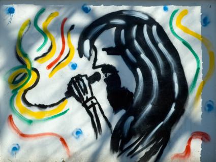 Elbląg, Portret Czesława Niemena - to graffiti powstało podczas poprzedniej edycji imprezy Elbląg, Portret Czesława Niemena - to graffiti powstało podczas poprzedniej edycji imprezy