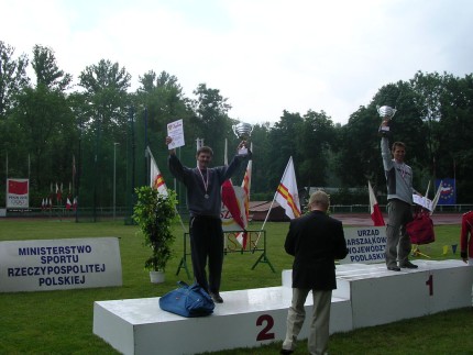 Elbląg, Michał Ruciński na drugim stopniu podium. Elbląg, Michał Ruciński na drugim stopniu podium.