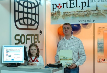 Elbląg, Stoisko firmy Softel, wydawcy Elbląskiej Gazety Internetowej portEl.pl