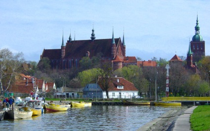 Elbląg, Frombork widziany z portu Elbląg, Frombork widziany z portu
