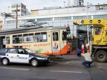 Elbląg, Ciężarówką w tramwaj Elbląg, Ciężarówką w tramwaj