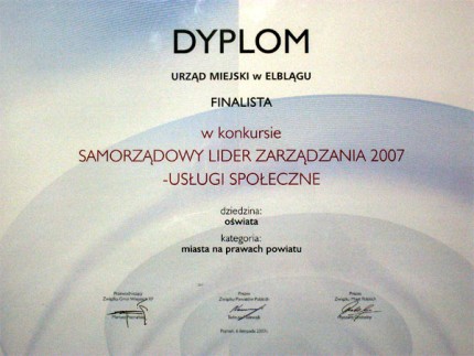 Elbląg, Wyróżnienie za program edukacyjny Elbląg, Wyróżnienie za program edukacyjny