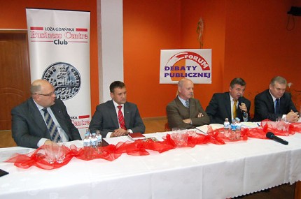 Elbląg, Od lewej: wiceprezes BCC, kanclerz Loży Gdańskiej Maciej Dobrzyniecki, przedstawiciel BCC w Elblągu Wojciech Macijewicz, Witold Gintowt-Dziewałtowski, Tadeusz Naguszewski i Stanisław Gorczyca