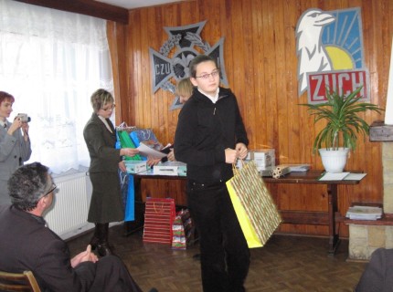 Elbląg, Małgorzata Kimso odbiera nagrodę. Elbląg, Małgorzata Kimso odbiera nagrodę.