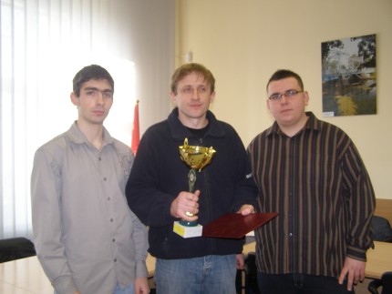 Elbląg, Łukasz Dukiel i Krzysztof Lachowicz (w środku ich nauczyciel).