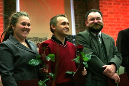 Elbląg, Basia Marszałek, Paweł Bloch (Elbląg Europa) i Piotr Imiołczyk. Elbląg, Basia Marszałek, Paweł Bloch (Elbląg Europa) i Piotr Imiołczyk.