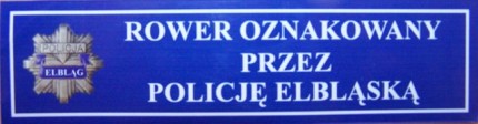 Elbląg, Taką naklejką informacyjną oznaczony zostanie każdy rower