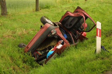 Elbląg, Dachował citroen