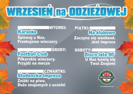 Elbląg, Odzieżowa12 – nowa jesienna ramówka Elbląg, Odzieżowa12 – nowa jesienna ramówka