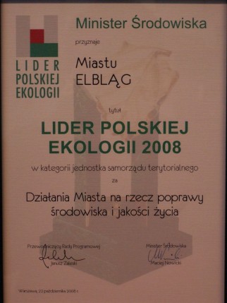 Elbląg, Elbląg „Liderem Polskiej Ekologii” Elbląg, Elbląg „Liderem Polskiej Ekologii”