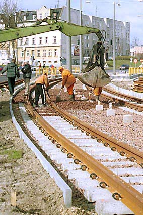 Elbląg, Latem zakończy się budowa nowego torowiska tramwajowego Elbląg, Latem zakończy się budowa nowego torowiska tramwajowego