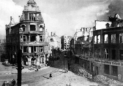 Elbląg, Centrum Königsberga po brytyjskich nalotach w sierpniu 1944 r.