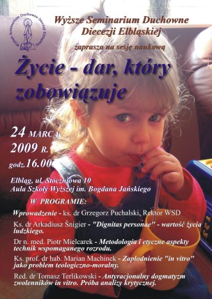 Elbląg, Seminarium zaprasza na sesję o „In vitro”