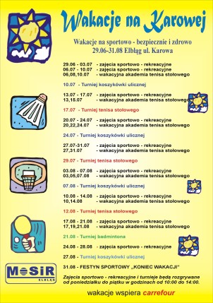 Elbląg, Wakacje z MOSiR-em Elbląg, Wakacje z MOSiR-em