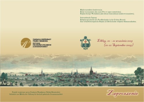 Elbląg, Zaproszenie na konferencję - okładka. Elbląg, Zaproszenie na konferencję - okładka.