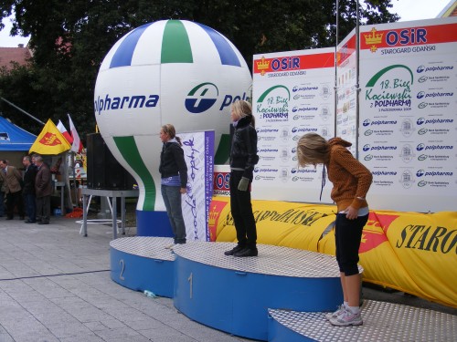 Elbląg, Podium Biegu Kociewskiego dla elblążanek. Elbląg, Podium Biegu Kociewskiego dla elblążanek.