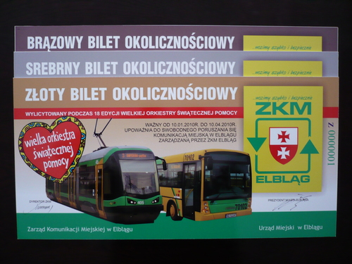 Elbląg, WOŚP-owe bilety Elbląg, WOŚP-owe bilety