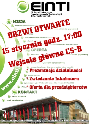 Elbląg, Inkubator otwarty o 17 Elbląg, Inkubator otwarty o 17