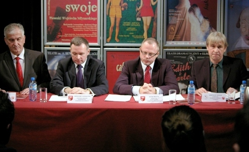 Elbląg, Uczestnicy dzisiejszej konferencji: Antoni Czyżyk, Grzegorz Nowaczyk, Jacek Protas i Mirosław Siedler