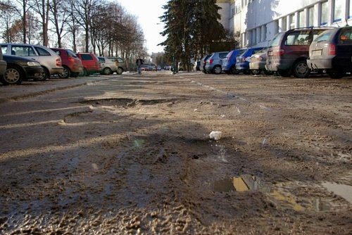 Elbląg, Odcinek drogi koło sklepu Biedronka Elbląg, Odcinek drogi koło sklepu Biedronka
