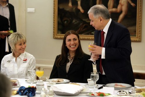 Elbląg, Ewa Białkowska podczas śniadania w Pałacu Prezydenckim Elbląg, Ewa Białkowska podczas śniadania w Pałacu Prezydenckim