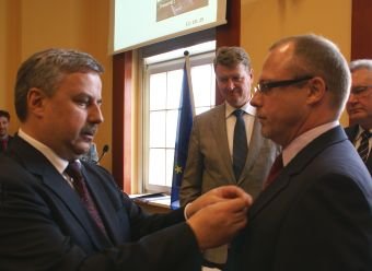 Elbląg, Ceremonia dekoracji Marszałka Jacka Protasa. Elbląg, Ceremonia dekoracji Marszałka Jacka Protasa.