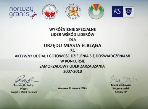 Elbląg, Elbląg Liderem wśród Liderów Elbląg, Elbląg Liderem wśród Liderów