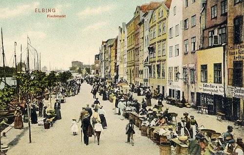 Elbląg, Targ rybny nad rzeką Elbląg Elbląg, Targ rybny nad rzeką Elbląg