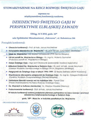 Elbląg, Dziedzictwo Świętego Gaju w perspektywie elbląskiej Zawady Elbląg, Dziedzictwo Świętego Gaju w perspektywie elbląskiej Zawady