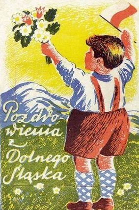 Elbląg, Kartka pocztowa wydana w 1945 roku, przerobiona z pocztówki niemieckiej. Z archiwum Arkadiusza Wełniaka
