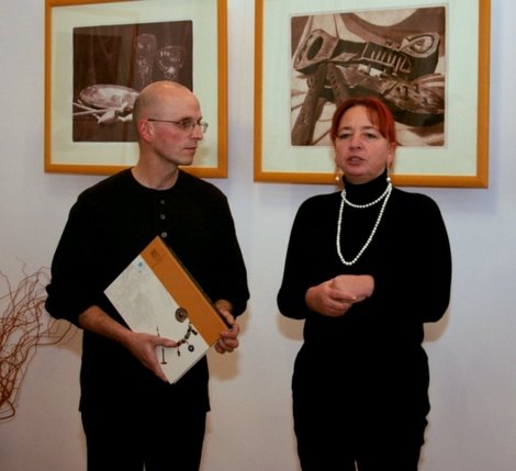 Elbląg, Bohater wieczoru Bogdan Kiliński i Maria Kasprzycka, dyrektor elbląskiego Muzeum Elbląg, Bohater wieczoru Bogdan Kiliński i Maria Kasprzycka, dyrektor elbląskiego Muzeum