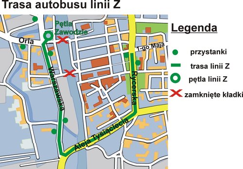 Elbląg, Zmiany w linii Z Elbląg, Zmiany w linii Z