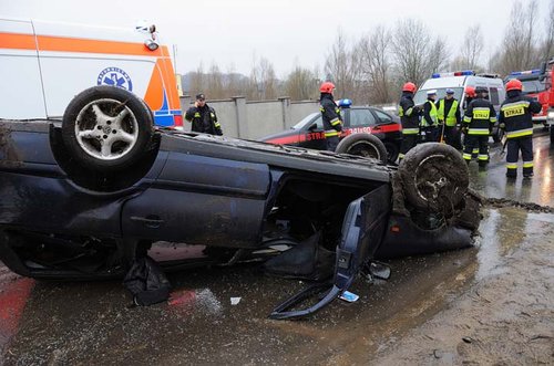 Elbląg, Volkswagenem dachował na Łęczyckiej
