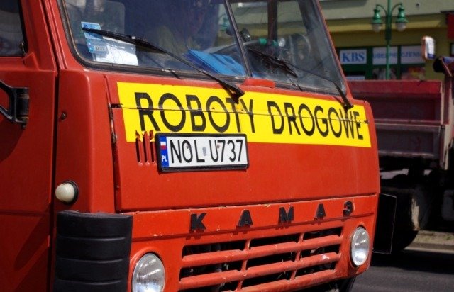 Elbląg, Roboty drogowe w Dąbrowie