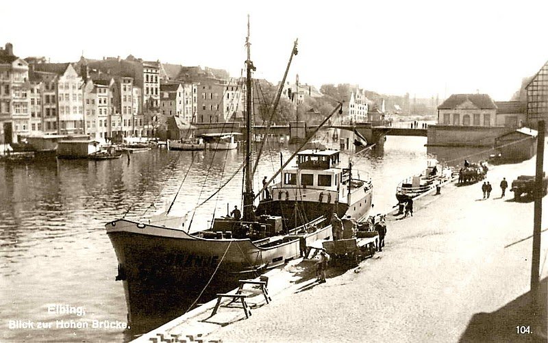 Elbląg, Widok na Most Wysoki (Hohe Brücke) Elbląg, Widok na Most Wysoki (Hohe Brücke)