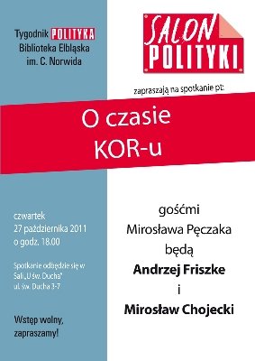 Elbląg, O czasie KOR-u w Salonie „Polityki” Elbląg, O czasie KOR-u w Salonie „Polityki”