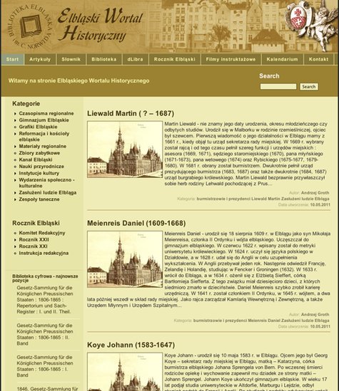 Elbląg, Wortal dla miłośników historii lokalnej Elbląg, Wortal dla miłośników historii lokalnej