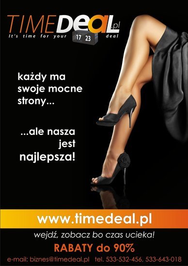 Już w Elblągu ! Rabaty do 90 %! www.timedeal.pl wejdź, zobacz bo czas ucieka! Już w Elblągu ! Rabaty do 90 %! www.timedeal.pl wejdź, zobacz bo czas ucieka!