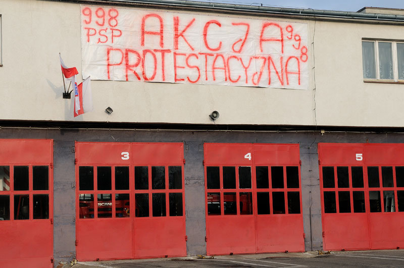 Elbląg, Trwa protest strażaków Elbląg, Trwa protest strażaków