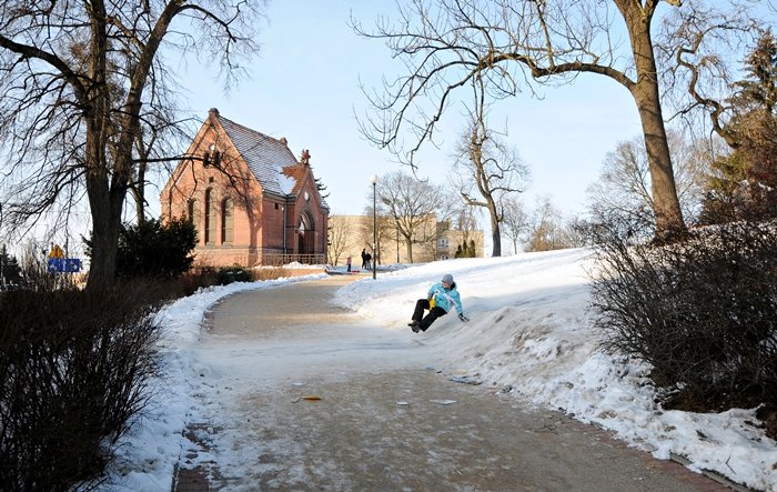 Elbląg, Sankami pod koła