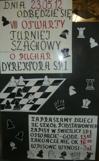 Elbląg, VIII Otwarty Turniej Szachowy o Puchar Dyrektora SP1 Elbląg, VIII Otwarty Turniej Szachowy o Puchar Dyrektora SP1