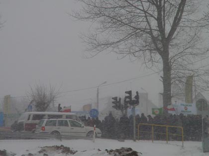 Elbląg, Blokada rozpoczęła się w szalejącej śnieżycy