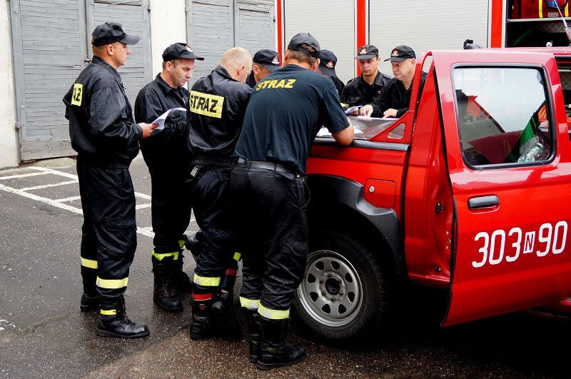 Elbląg, Strażacy zabezpieczają mecz Grecja - Niemcy