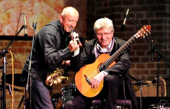Elbląg, Henryk Miśkiewicz i Janusz Strobel podczas występu