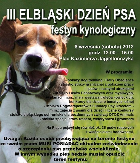 Elbląg, Masz psa - bądź odpowiedzialny Elbląg, Masz psa - bądź odpowiedzialny